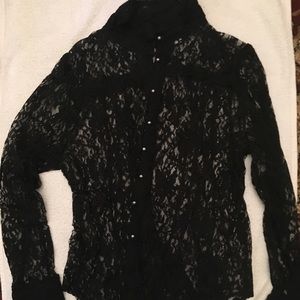 Black lace blouse. Size XL